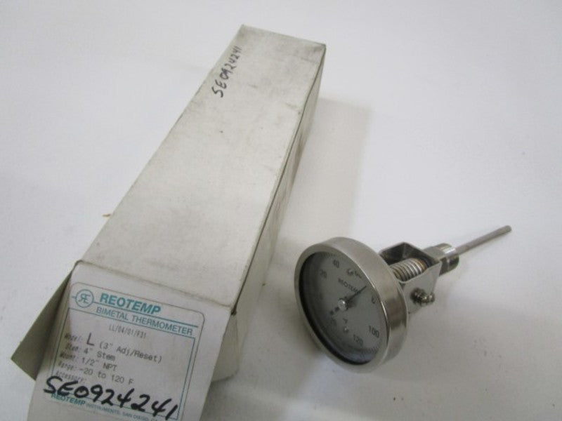REOTEMP BIMETAL THERMOMETER -20-120F LL/04/01/F31 NSMP