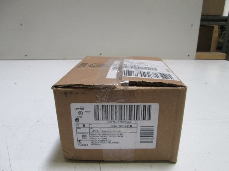 LOT OF 5 LEVITON RECEPTACLE 304-16R22-B (BLUE) NSMP