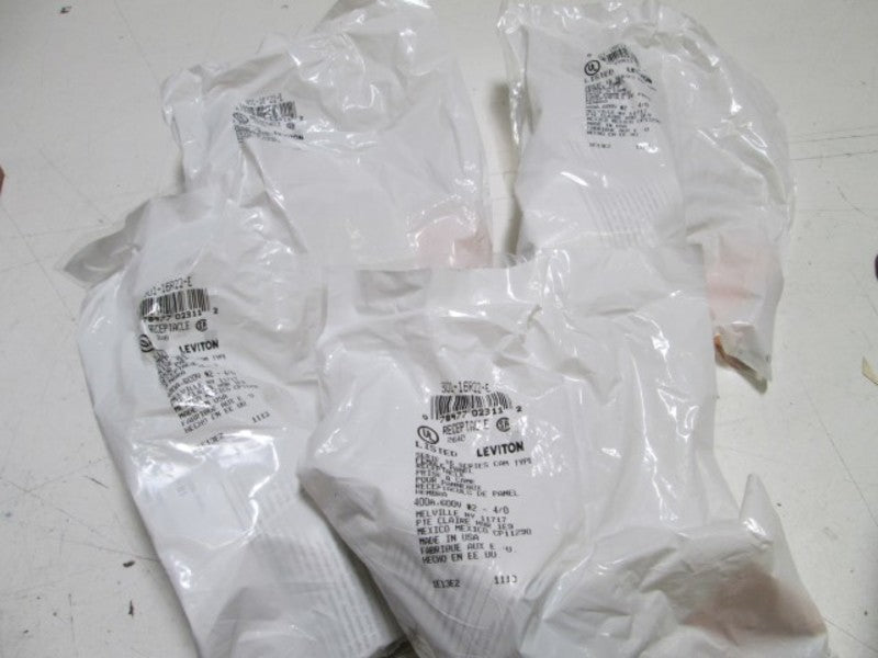 LOT OF 4 LEVITON RECEPTACLE 301-16RR22-E (BLACK) NSMP