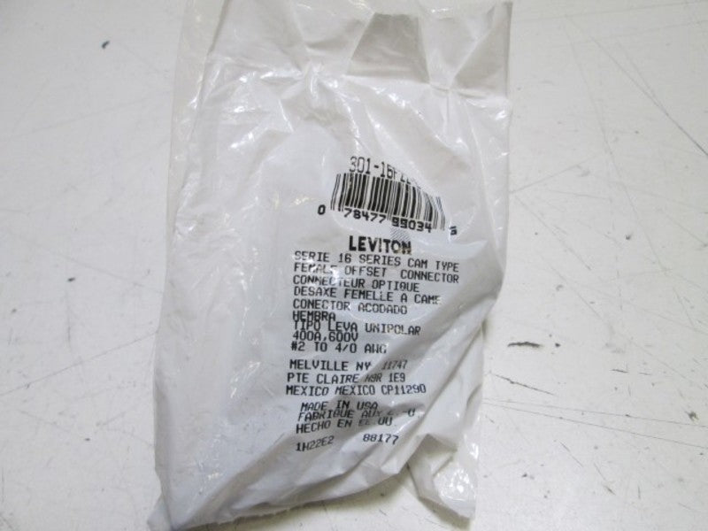 LEVITON CONNECTOR 301-16F22-E (BLACK) NSMP