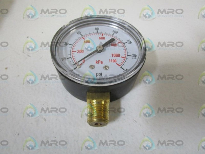 GRAINGER 4FLW1 PRESSURE GAUGE 0-160 PSI NSMP