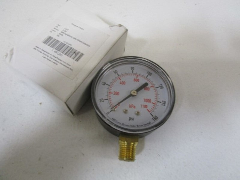 GRAINGER 4FLW1 PRESSURE GAUGE 0-160 PSI NSMP