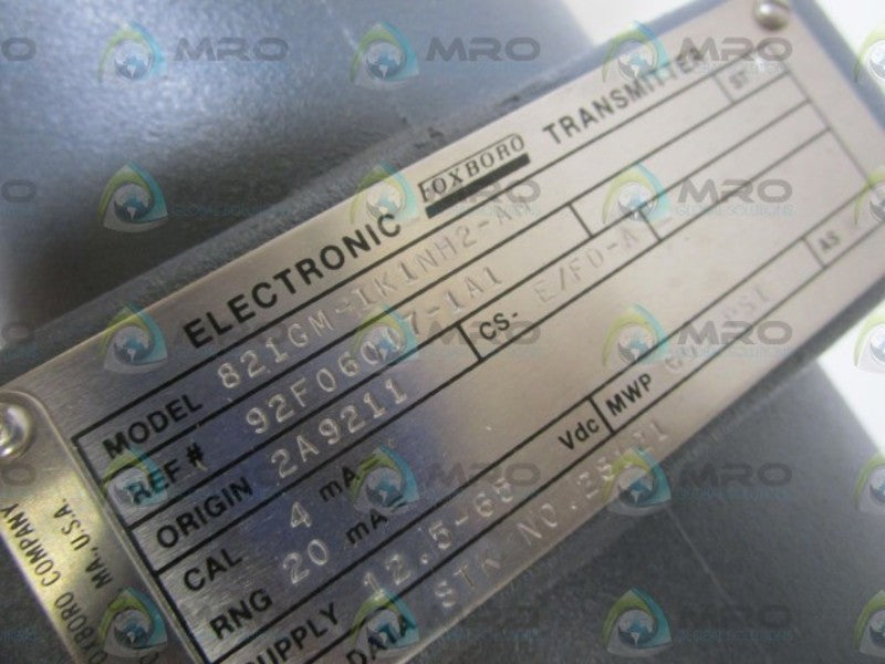 FOXBORO ELECTRONIC TRANSMITTER 821GM-IK1NH2-AM NSMP