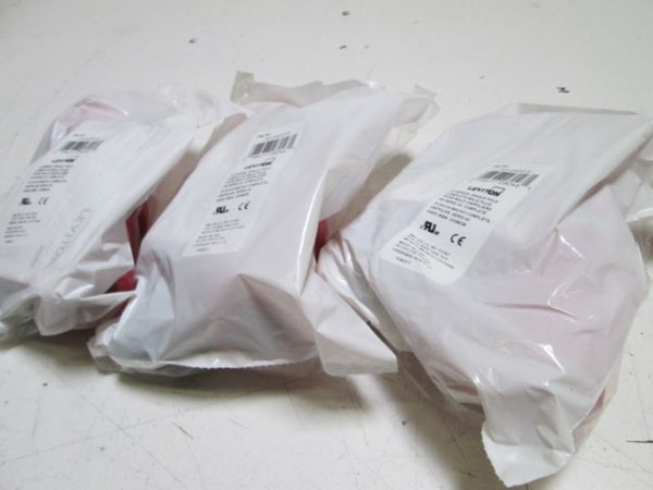 LOT OF 3 LEVITON MALE PLUG 003-49M53-R (RED) NSMP