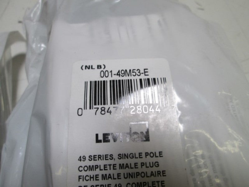 LOT OF 3 LEVITON MALE PLUG 001-49M53-E (BLACK) NSMP