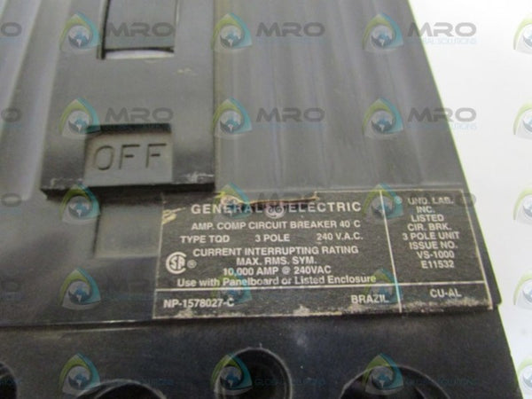 GENERAL ELECTRIC TQD3150 CIRCUIT BREAKER 50AMPS UNMP