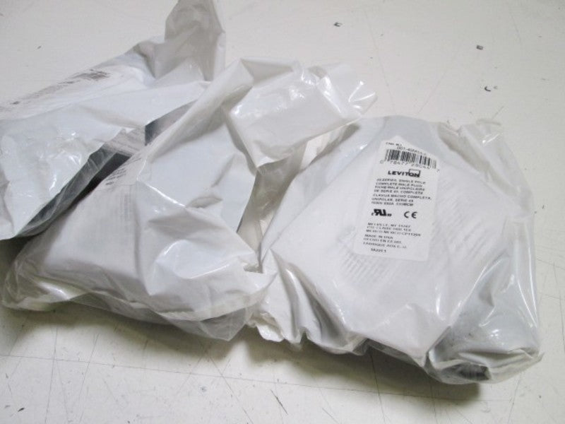 LOT OF 3 LEVITON MALE PLUG 001-49M53-E (BLACK- BOX AS PICTURED) NSMP