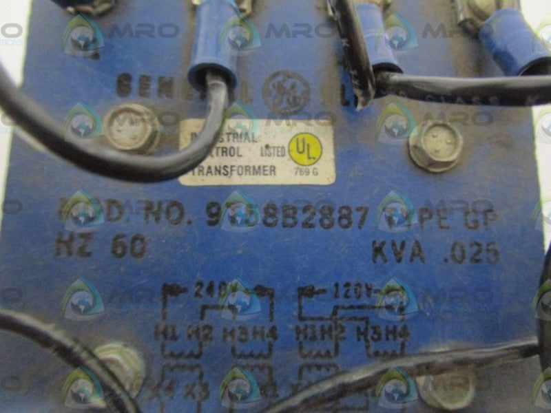 GENERAL ELECTRIC TRANSFORMER TYPE: GP 9T58B2887 UNMP