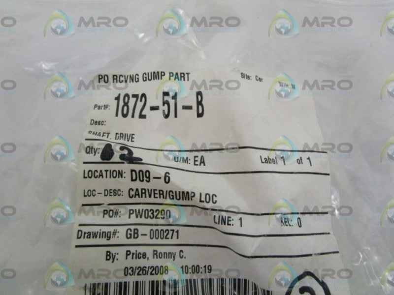 LOT OF 2 SHAFT DRIVE 1872-51-B NSNP