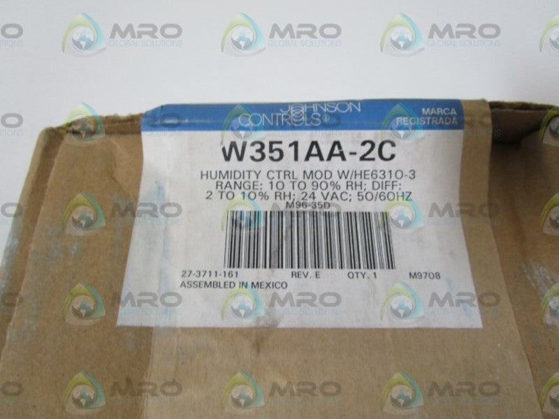 JOHNSON CONTROLS HUMIDITY CONTROLLER W/ DUCT SENSOR W351AA-2C NSFS