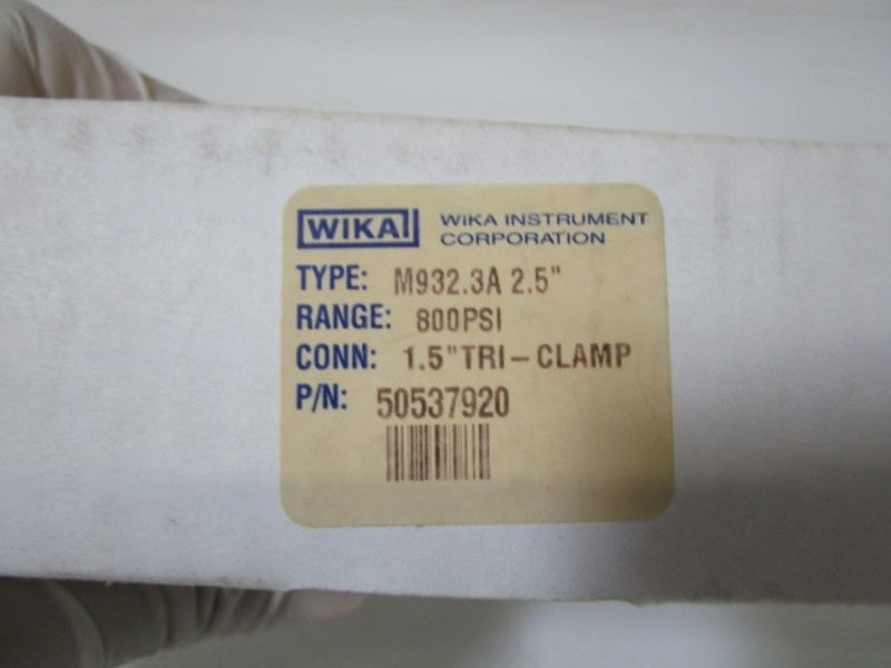 WIKA M932.3A 2.5" 800PSI 1.5"TRIP-CLAMP GAUGE 50537920 NSMP
