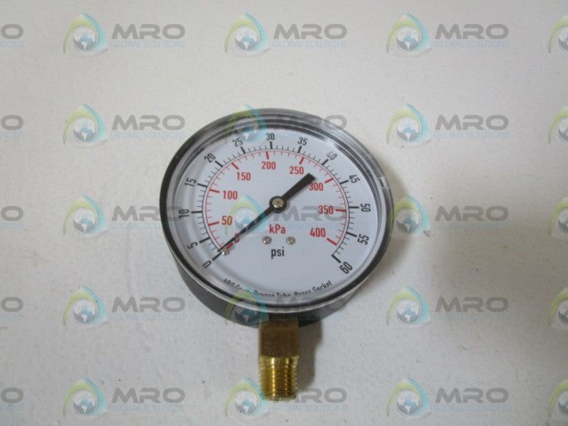GRAINGER 4FLX7 PRESSURE GAUGE 3-1/2"  0-60 PSI NSMP