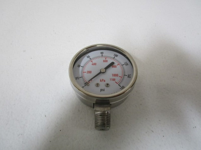 GRAINGER 4FMN4 PRESSURE GAUGE 2-1/2" 0-160 PSI NSMP