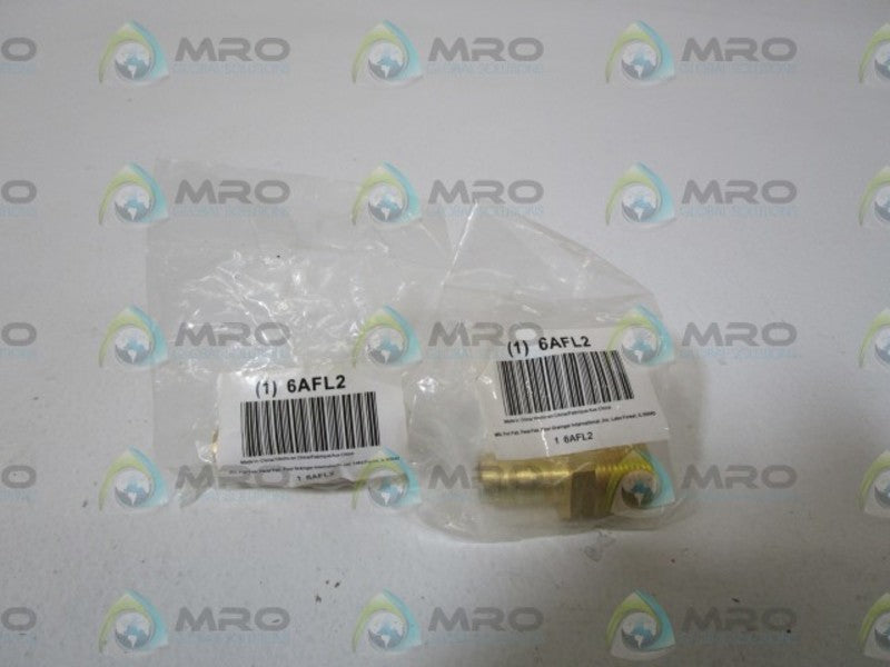 LOT OF 2 GRAINGER HOSE BARB 6AFL2 NSNP IN BAG