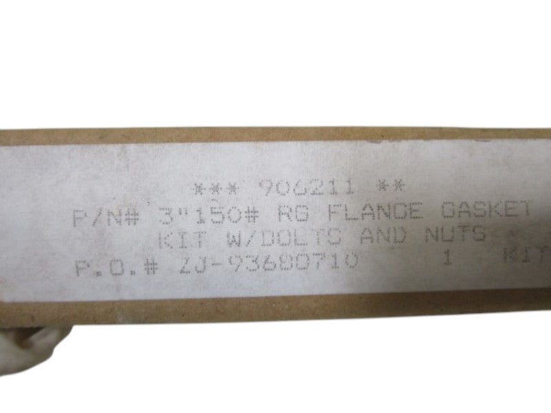 RG FLANGE GASKET KIT W. DOLTS AND NUTS 3" 150# 906211 NSMP