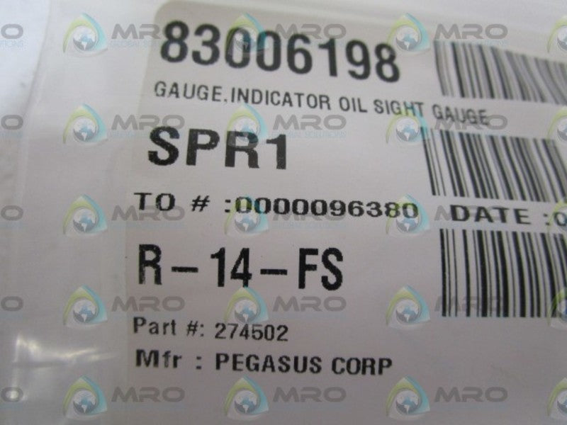 LOT OF 6 PEGASUS CORP. INDICATOR  OIL SIGHT GAUGE 274502 NSNP