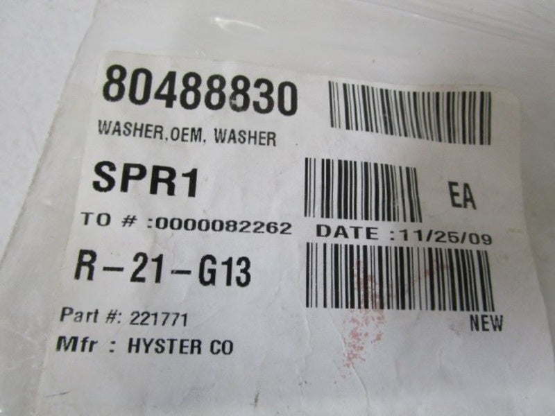 LOT OF 8 HYSTER CO. OEM WASHER 221771 NSNP