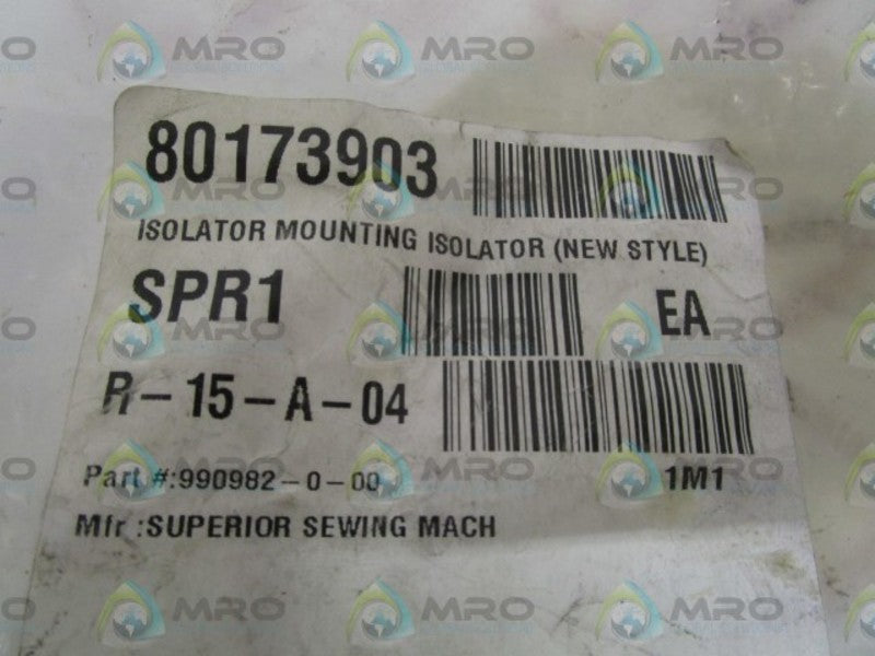 LOT OF 69 SUPERIOR SEWING MACH ISOLATOR MOUNTING 990982-0-00 NSNP