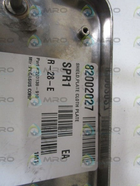 PEGASUS CORP. SHIELD PLATE CLOTH 270138-910 NSNP