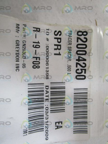 LOT OF 4 GREYDON INC. SPACER .500L GN2035D-05 NSNP