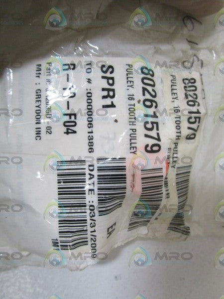 LOT OF 3 GREYDON INC. 16 TOOTH PULLEY GN2035D-02 NSNP