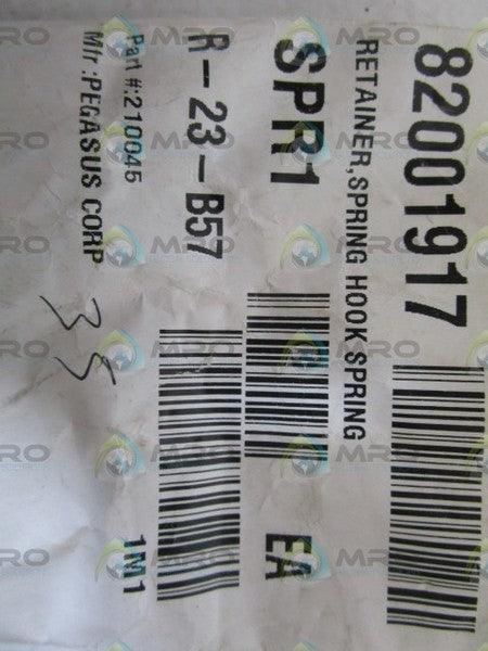 LOT OF 35 PEGASUS CORP. RETAINER SPRING HOO 210045 NSNP