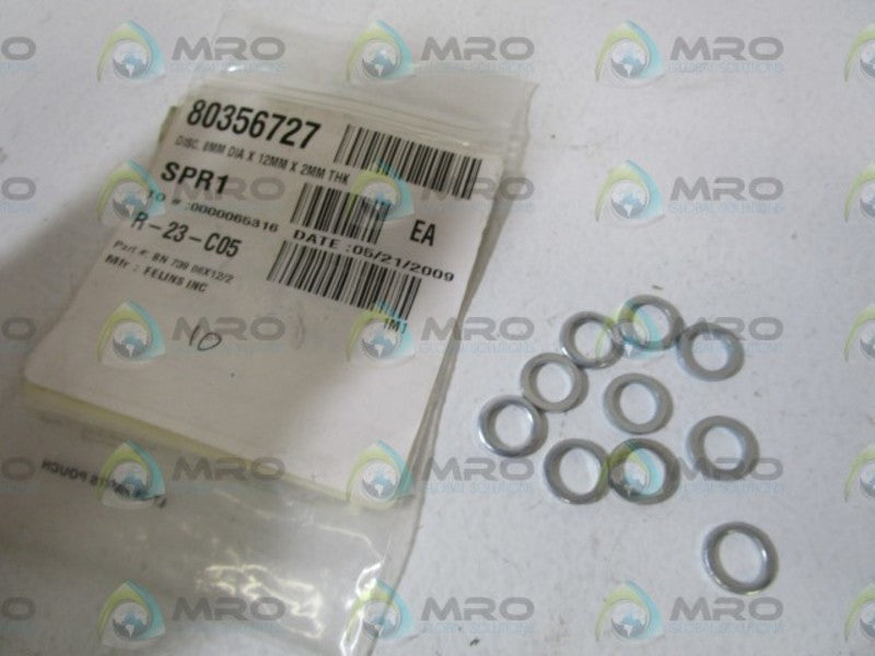 LOT OF 10 FELINS INC. 8MMX12MMX2MM DISC BN73908X12/2 NSNP