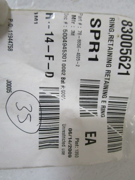 LOT OF 35 3M RETAINING RING 78-8656-4005-2 NSNP