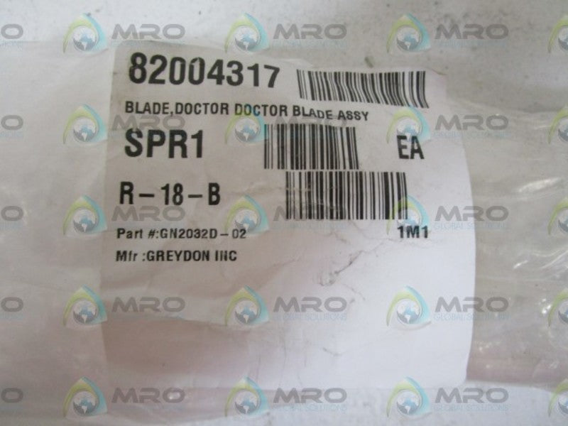 GREYDON INC. DOCTOR BLADE ASSY GN2032D-02 NSNP