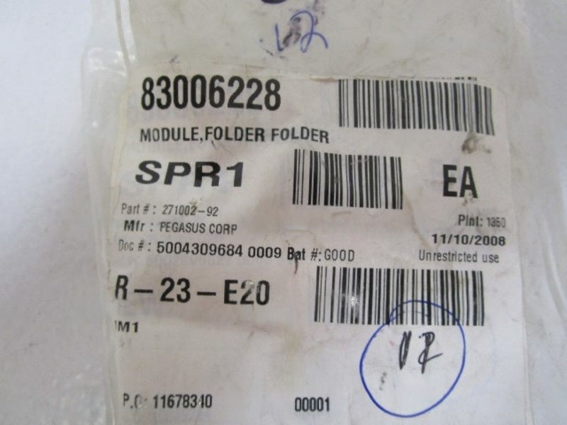 LOT OF 11 PEGASUS CORP. FOLDER MODULE 271002-92 NSNP
