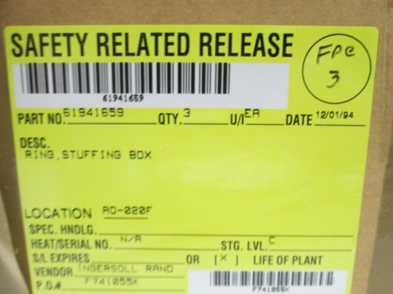 LOT OF 3 INGERSOLL RAND RING 61941659 NSMP