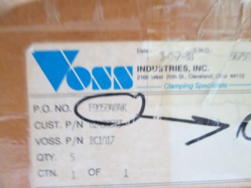 LOT OF 5 VOSS 62430583 CLAMPING NSMP