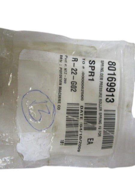 LOT OF 13 POTDEVIN MACH CO. PRESSURE ROLLER SPRING NTZ-260 NSNP