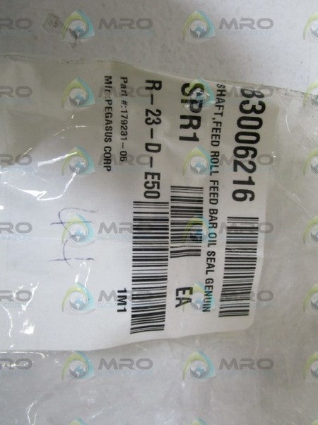 LOT OF 44 PEGASUS CORP. SHAFT, ROLL FEED BAR OIL SEAL 179231-05 NSNP