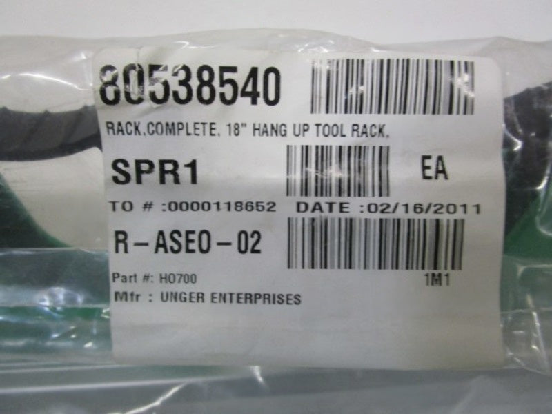 UNGER ENTERPRISES 18" HAND UP TOOL RACK H0700 NSNP