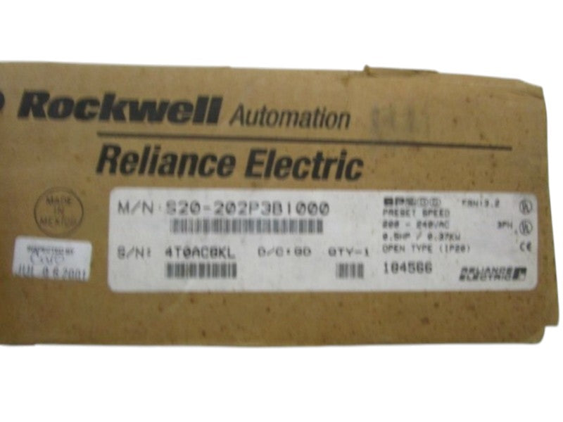 RELIANCE ELECTRIC DRIVE S20-202P3B1000 NSMP