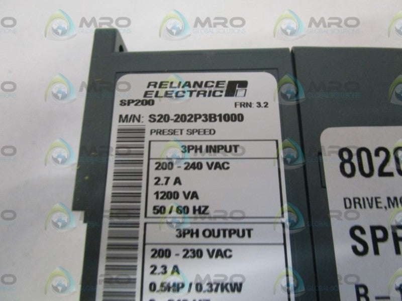 RELIANCE ELECTRIC DRIVE S20-202P3B1000 NSMP