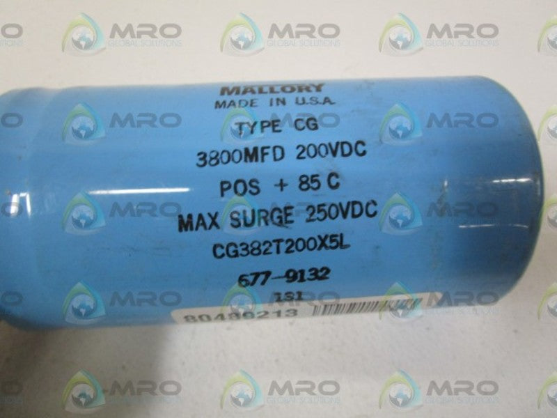 MALLORY CAPACITOR CG382T200X5L UNMP