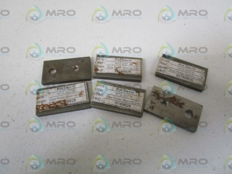 LOT OF 6 POTDEVIN GLUE ROLLER BEARING CAP NTZ-207A UNMP