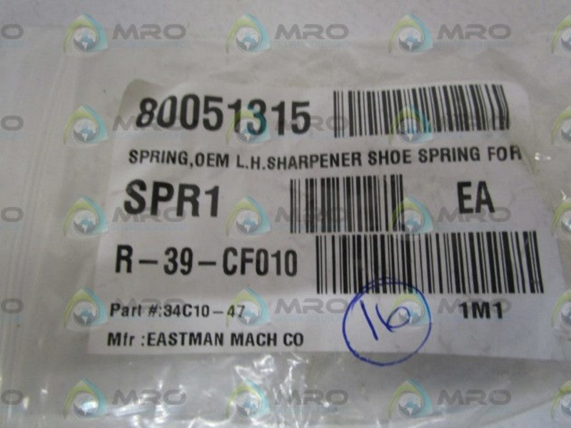LOT OF 16 EASTMAN MACH CO. SPRING 34C10-47 NSNP