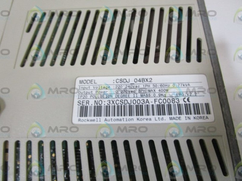 ROCKWELL AUTOMATION SERVO DRIVE  CSDJ-04BX2 UNMP