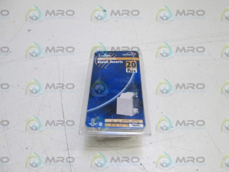 LOT OF 20 LEVITON BLANK INSERTS 41084-W ORIGINAL PACKAGE