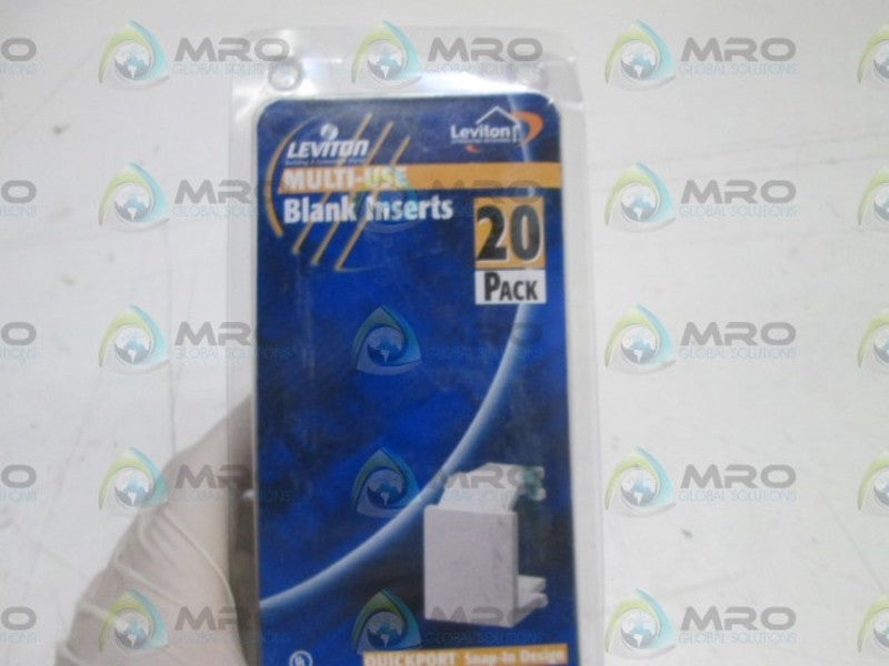 LOT OF 20 LEVITON BLANK INSERTS 41084-W ORIGINAL PACKAGE