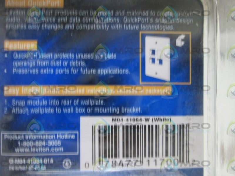 LOT OF 20 LEVITON BLANK INSERTS 41084-W ORIGINAL PACKAGE