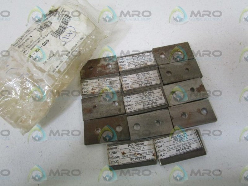 LOT OF 14 POTDEVIN MACH CO. GLUE ROLLER BEARING CAP NTZ-207A NSNP