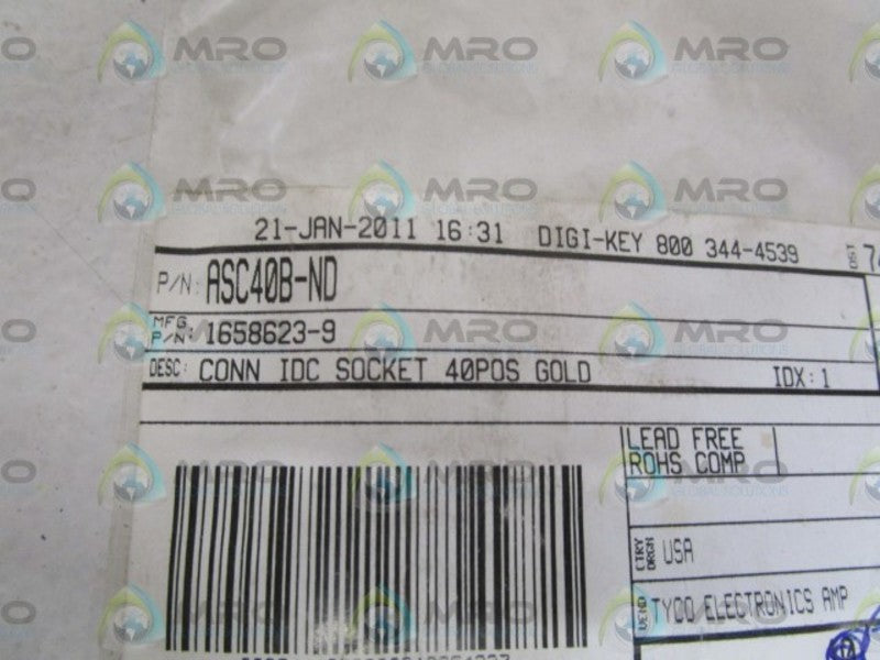 LOT OF 7 TYCO ELECTRONICS SOCKET ASC40B-ND NSNP