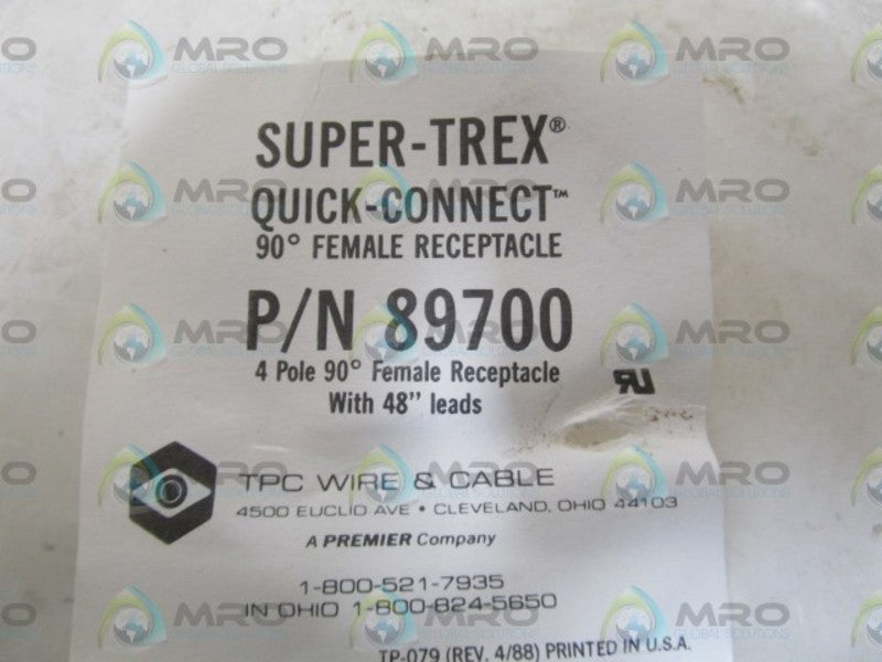 TPC WIRE & CABLE FEMALE RECEPTACLE 89700 NSNP