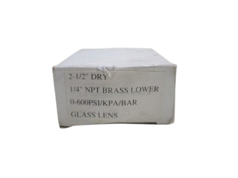 GAUGE 2 1/2" 1/4" NPT BRASS LOWER 0-600PSI NSMP