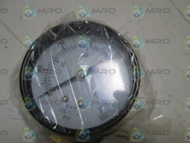 GAUGE 2 1/2" 1/4" NPT BRASS LOWER 0-600PSI NSMP