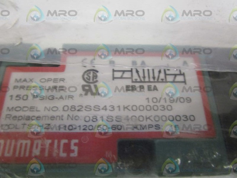 NUMATICS SOLENOID VALVE 082SS431K000030 *NEW IN FACTORY BAG*